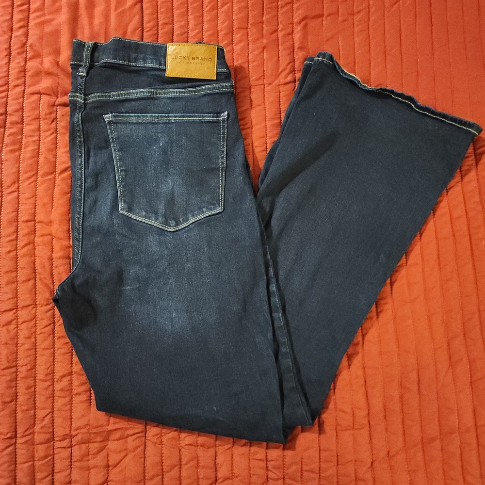 Lucky Brand Stevie High Rise Flare Jeans Womens 16/33 Dark Wash Stretch Denim